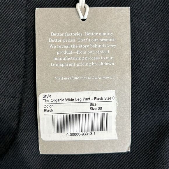 NWT Everlane The Organic Wide-Leg Pant in Black
Size 00 - Picture 5 of 12